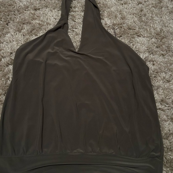 NWT express olive green banded halter top large - Picture 1 of 4